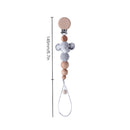 1PC Baby Pacifier Chain Elephant Wooden Clip Geometric Crochet Beads Bag Wood Teether Tiny Rod Dummy Clips Baby Pacifier Holder