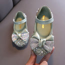 Neue Kinder Lederschuhe Strass Bogen Prinzessin Mädchen Party Tanzschuhe Baby Student Wohnungen Kinder Performance Schuhe D785