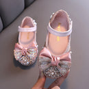 Neue Kinder Lederschuhe Strass Bogen Prinzessin Mädchen Party Tanzschuhe Baby Student Wohnungen Kinder Performance Schuhe D785