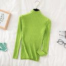 Croysier Pullover Gerippter Strickpullover Herbst-Winter-Kleidung Frauen 2020 Stehkragen Langarm Slim Basic Frau Pullover Tops