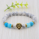 Classic Crown Lion Bracelet Men Fashion Tiger Eye Onyx Stone Handmade Beaded Charm Bracelet For Women Jewelry Pulsera Hombre