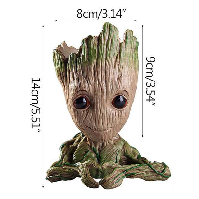 Maceta de Groot, bonito modelo de juguete, bolígrafo, maceta, maceta, figuritas, árbol, hombre, jardín, maceta, regalo para bebés y niños