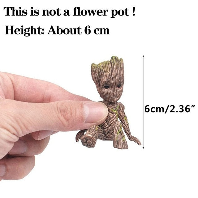 Flower Pot Groot Multifunction Storage Crafts Garden Flower Pot Cute Shape Children'S Toy Pencil Case Flower Pot Flower