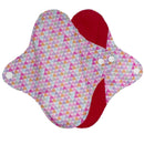 reusable cloth pads for periods, red micro-fleece inner menstrual pad with wings, 4 sizes women sanitary day and night pads