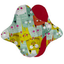 reusable cloth pads for periods, red micro-fleece inner menstrual pad with wings, 4 sizes women sanitary day and night pads