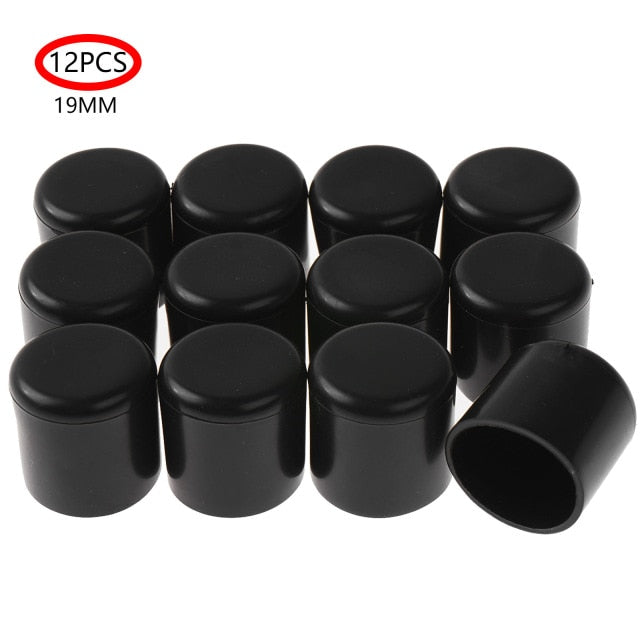 12Pcs Rubber Furniture Foot Table Chair Leg End Caps Covers Tips Floor Protectors for Indoor Home Outdoor Patio Garden Office