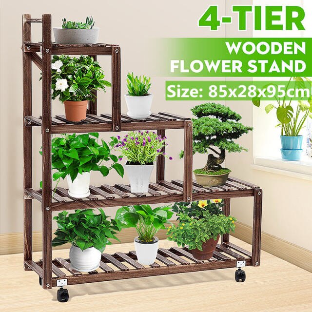 Dropshipping VIP Link 6 niveles estantería de madera de hierro estante de plantas soportes de flores estante de exhibición 60x23x125cm