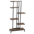 Dropshipping VIP Link 6 Tiers Iron Wooden Bookshelf Plant Rack  Flower Stands Display Shelf  60x23x125cm