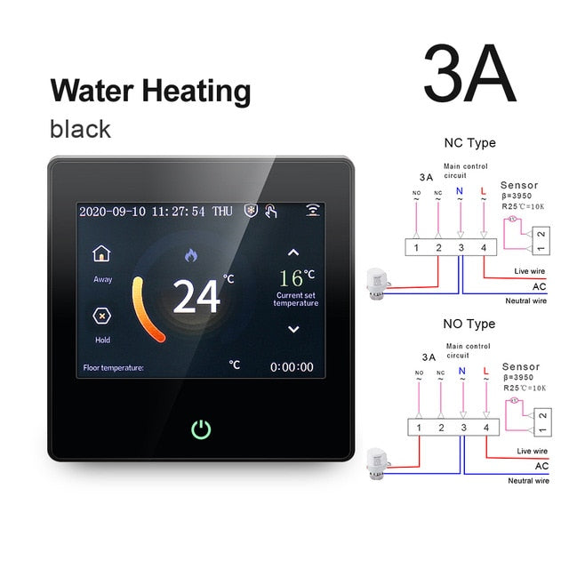 AVATTO Smart WiFi Thermostat Temperaturregler Wasser Elektrische Fußbodenheizung Wasser Gasboiler mit Tuya APP Fernbedienung