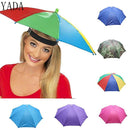 YADA Outdoor Umbrella Hat Novedad Plegable SunRainy Day Manos libres Arco iris Plegable e impermeable Multicolor Hat Cap Stock YS0018