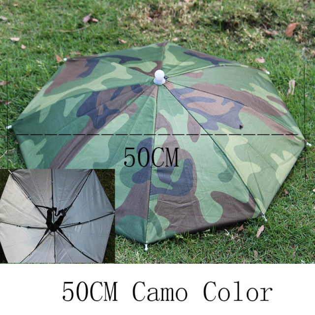 YADA Outdoor Umbrella Hat Novedad Plegable SunRainy Day Manos libres Arco iris Plegable e impermeable Multicolor Hat Cap Stock YS0018