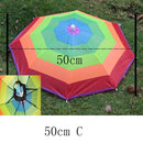 YADA Outdoor Umbrella Hat Novedad Plegable SunRainy Day Manos libres Arco iris Plegable e impermeable Multicolor Hat Cap Stock YS0018