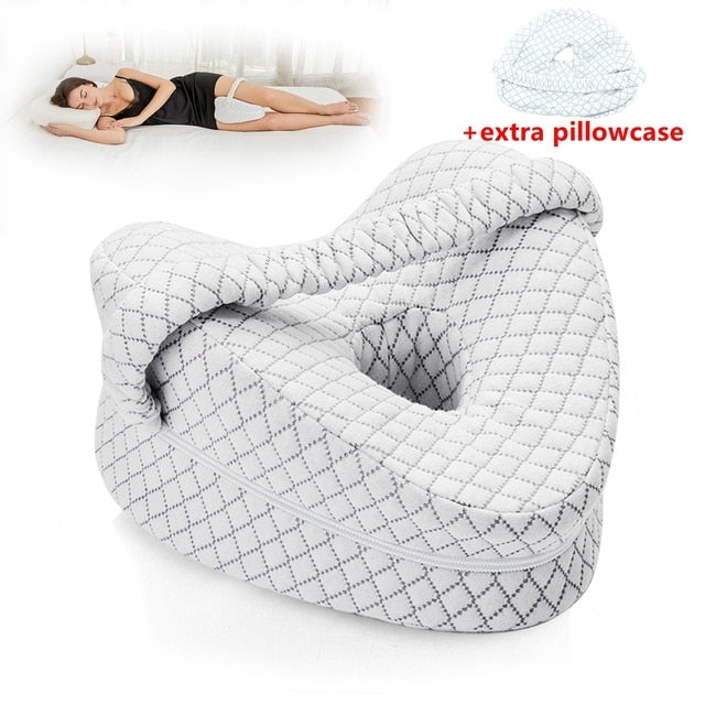 Orthopedic Pillow for Sleeping Memory Foam Leg Positioner Pillows Knee Support Cushion between the Legs for Hip Pain Sciatica