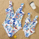 Fashion Mommy And Me Clothes Family Swimwear For Mother Daughter Swimsuit Matching Bikini Women Girls Clothes