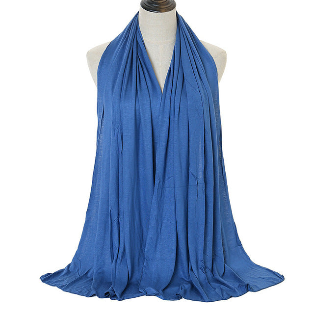 Bufanda Hijab de Jersey de algodón Modal, chal largo musulmán, turbante suave liso, envolturas para la cabeza para mujer, diadema africana, 170x60cm