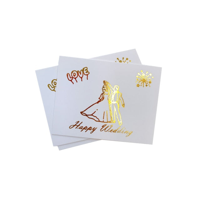 40 Teile/los Mini Danke Karte Gold Einfaches Design Scrapbooking Party Einladung Grußkarte Geburtstagsgeschenk Nachricht Karten