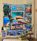 Fondo de tela colgante psicodélico nórdico, revestimiento de pared, decoración del hogar, manta de pared, tapiz, colgante de pared del dormitorio, 95*73cm