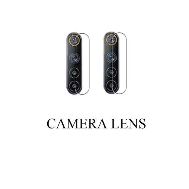 Para OPPO Realme 6 Pro Protectores de pantalla de vidrio en Realmi 7 pro 6i 6 i 7i i7 8 Película protectora de lente de cámara templada Realme6i