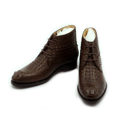 Botas de hombre de cocodrilo importadas personalizadas hubu, botas de hombre manuales puras, botas cortas de cocodrilo del Nilo de tendencia, botas de hombre