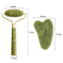 Masajeador de rodillos de Jade para rodillo facial Gua Sha, masajeador de cara de piedra de Jade, belleza, Estiramiento Facial fino, herramientas para el cuidado de la piel Facial antiarrugas
