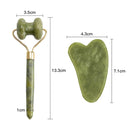 Masajeador de rodillos de Jade para rodillo facial Gua Sha, masajeador de cara de piedra de Jade, belleza, Estiramiento Facial fino, herramientas para el cuidado de la piel Facial antiarrugas