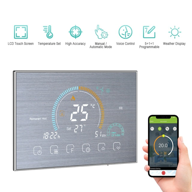 95-240V Wi-Fi Smart Programmable Thermostat Gas Boiler Heating Thermoregulator Compatible with Amazon Google Home Tmall Genie