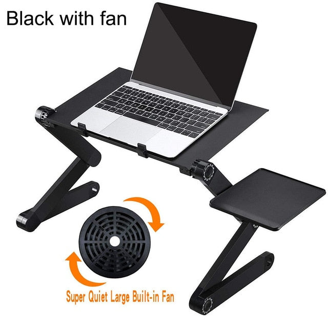 Verstellbarer Aluminium-Laptop-Schreibtisch, ergonomischer Computertisch, tragbares Fernsehbett, Lapdesk-Tablett, PC-Tischständer, Notebook-Tisch, Schreibtischständer