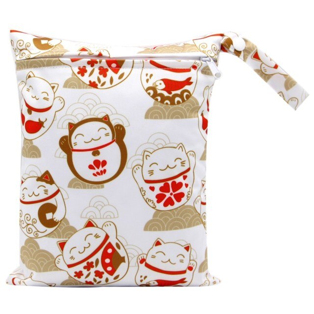 Mini bolsa húmeda reutilizable para lactancia almohadillas menstruales Waterptoof PUL Snap Handle Wetbag bolsa de pañales de maternidad bolsa 20*25cm