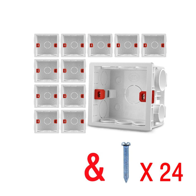 Adjustable 86 Switch socket Box,Mount Back Box Plasterboad 50mm Depth Wall Switch Wall Socket Mounting Cassette BOX Screw Set