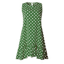 Lossky Damen Sommerkleid Polka Dot Chiffon Ärmellos Strand Mini Casual Gelb Sommerkleid 2021 Mode Plus Size Kleid für Frauen