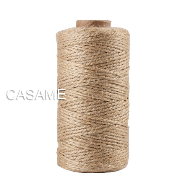 100m Natural Jute Baker Twine Burlap String Hemp Rope Party Wedding Gift Wrapping Cords Thread DIY Scrapbooking Florists Craft