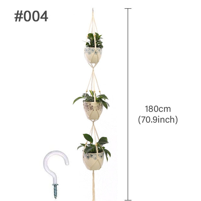 Hängender Blumentopf-Pflanzenhalter Makramee-Pflanzenhalter-Wand-Pflanzenhalter-Hängekorb-Blumenkorb-Balkondekorationen