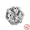 100% 925 Sterling Silber Feder Stammbaum Schneeflocken Junge baumeln Perlen passend für Original Pandora Charms Armbänder DIY Damen Schmuck