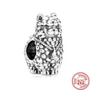 100% 925 Sterling Silber Feder Stammbaum Schneeflocken Junge baumeln Perlen passend für Original Pandora Charms Armbänder DIY Damen Schmuck