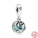 100% 925 Sterling Silber Feder Stammbaum Schneeflocken Junge baumeln Perlen passend für Original Pandora Charms Armbänder DIY Damen Schmuck