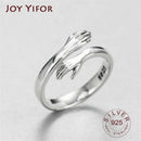 hot new 925 sterling silver European and American jewelry love hug ring retro fashion tide flow open ring GN601