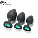 Silicone Heart Anal Plug Sex Toys Prostate Massager Anus Toys For Women Man Couple Gay Removable Jewel Decoration Butt Plug