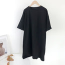 Aachoae Women Casual Loose Solid 100% Cotton T Shirt Dress O Neck Mini Dress Batwing Short Sleeve Basic Dresses Vestidos