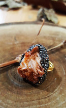 Brazalete de mujer chapado en oro de 22 quilates con piedra natural Vanadinita Stone Dr Stone WHSR26