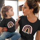 1pc Fashion  Mama and Mini Rainbow print Family Matching T-shirt Short Sleeve Family Look T-shirts Mother and Daughter Clothes