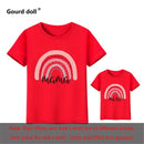 1pc Fashion  Mama and Mini Rainbow print Family Matching T-shirt Short Sleeve Family Look T-shirts Mother and Daughter Clothes