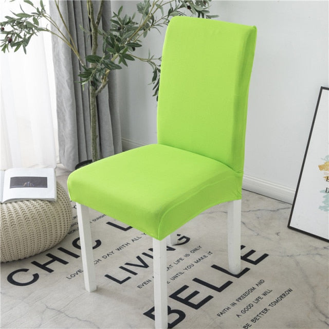 Plain Dining Chair Cover Spandex Elastic Chair Slipcover Case Stretch Seat Cover for Wedding Hotel Banquet Living Room