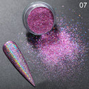Holographics Powder Nail Glitter Laser Silver Pink Glitter Chrome Nail Powder Shimmer Gel Polish Flakes for Pigment Dust