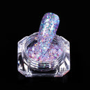 Holographics Powder Nail Glitter Laser Silver Pink Glitter Chrome Nail Powder Shimmer Gel Polish Flakes for Pigment Dust