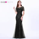 Burgundy Evening Dresses For Women Party Ever Pretty EP07886 Elegant V-Neck Mermaid Sequin Wedding Formal Gown Abendkleider 2021