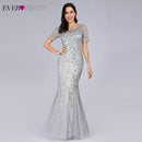 Burgundy Evening Dresses For Women Party Ever Pretty EP07886 Elegant V-Neck Mermaid Sequin Wedding Formal Gown Abendkleider 2021