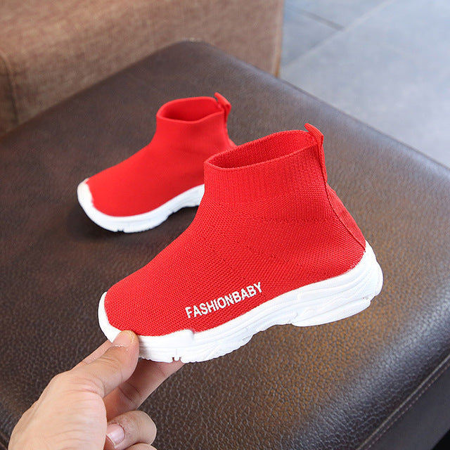 Autumn Winter Kids Sneakers Children Casual Shoes Slip-on Breathable Kids Socks Shoes Non-slip Snow Boots Boys Girls Sport Shoes