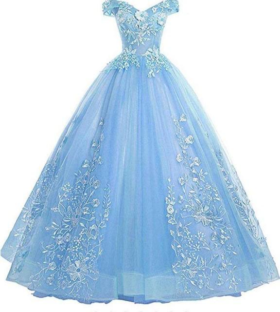 Gryffon Quinceanera Dresses Party Prom Lace Embroidery Off The Shoulder Ball Gown 5 Colors Quinceanera Dress Plus Size