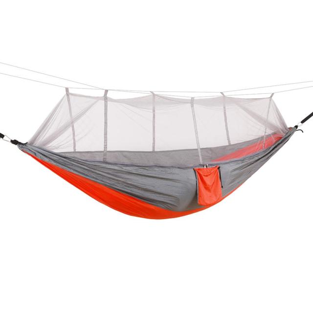 1-2 Personen 260 * 140 cm Camping Hängematte Outdoor Moskito Bug Net Tragbarer Fallschirm Nylon zum Schlafen Reisen Wandern