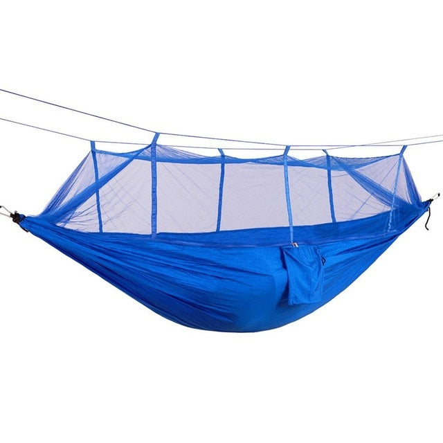 1-2 Personen 260 * 140 cm Camping Hängematte Outdoor Moskito Bug Net Tragbarer Fallschirm Nylon zum Schlafen Reisen Wandern